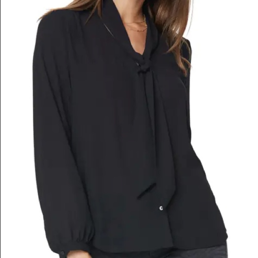 Topshop long sleeve blouse with neck tie